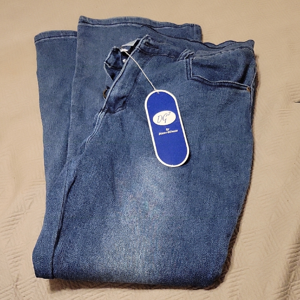 DG2 by Diane Gilman Womans Classic Blue Bootcut Jeans Size 16